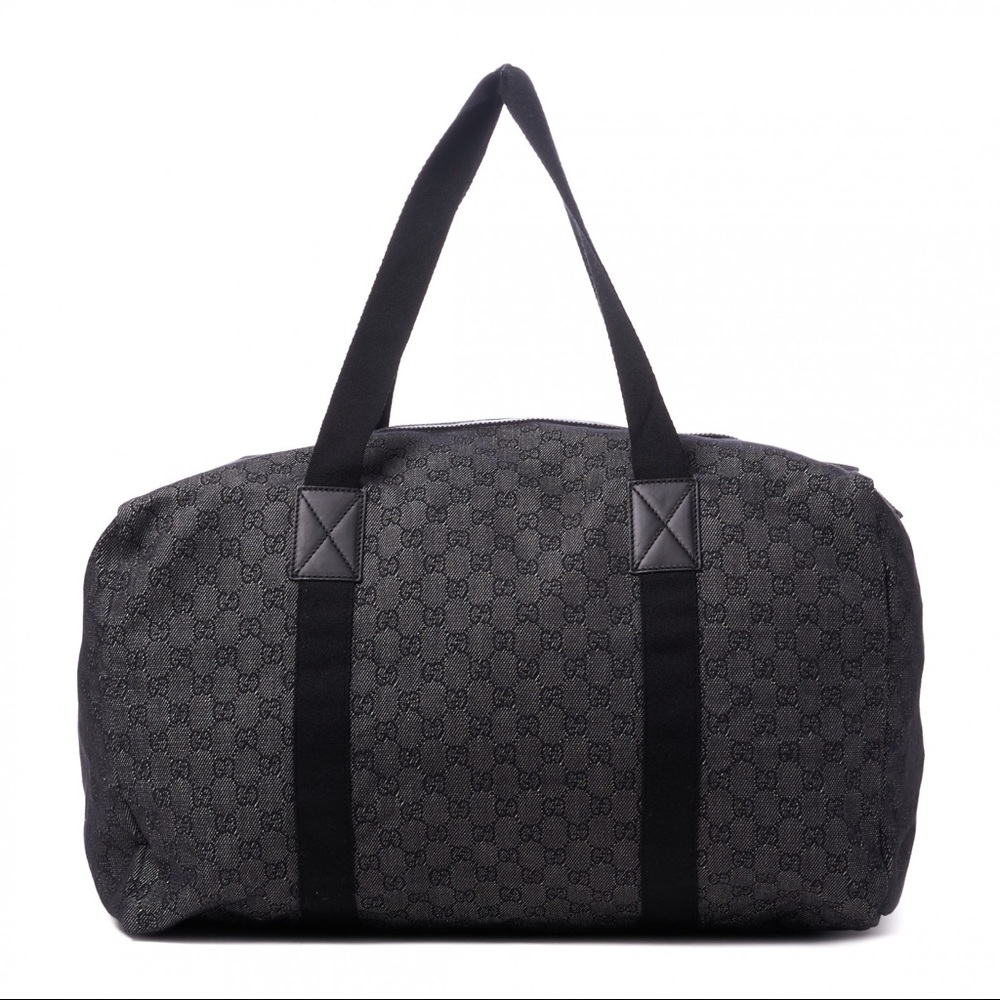 Gucci black travel monogram duffel bag